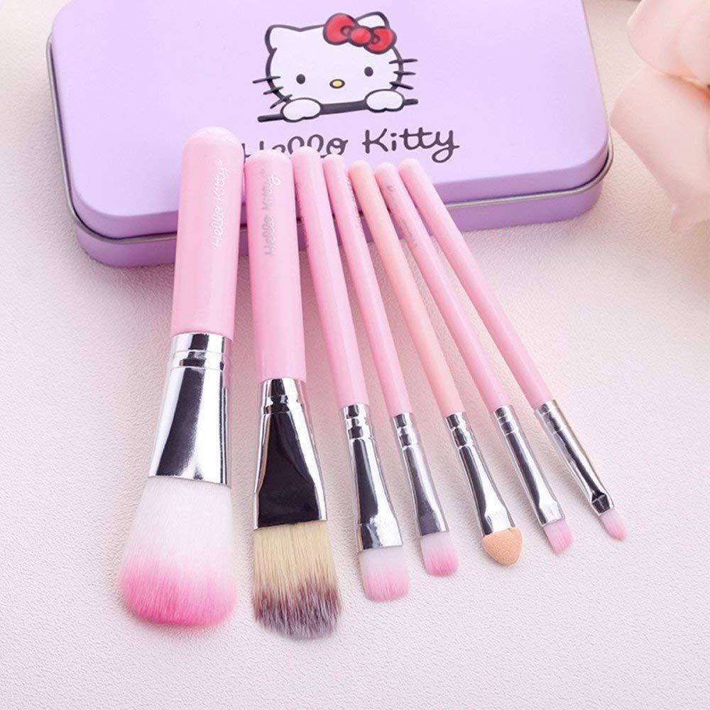 Hello Kitty Professional Makeup Brushes Set 07 Pcs With Box Pink Color